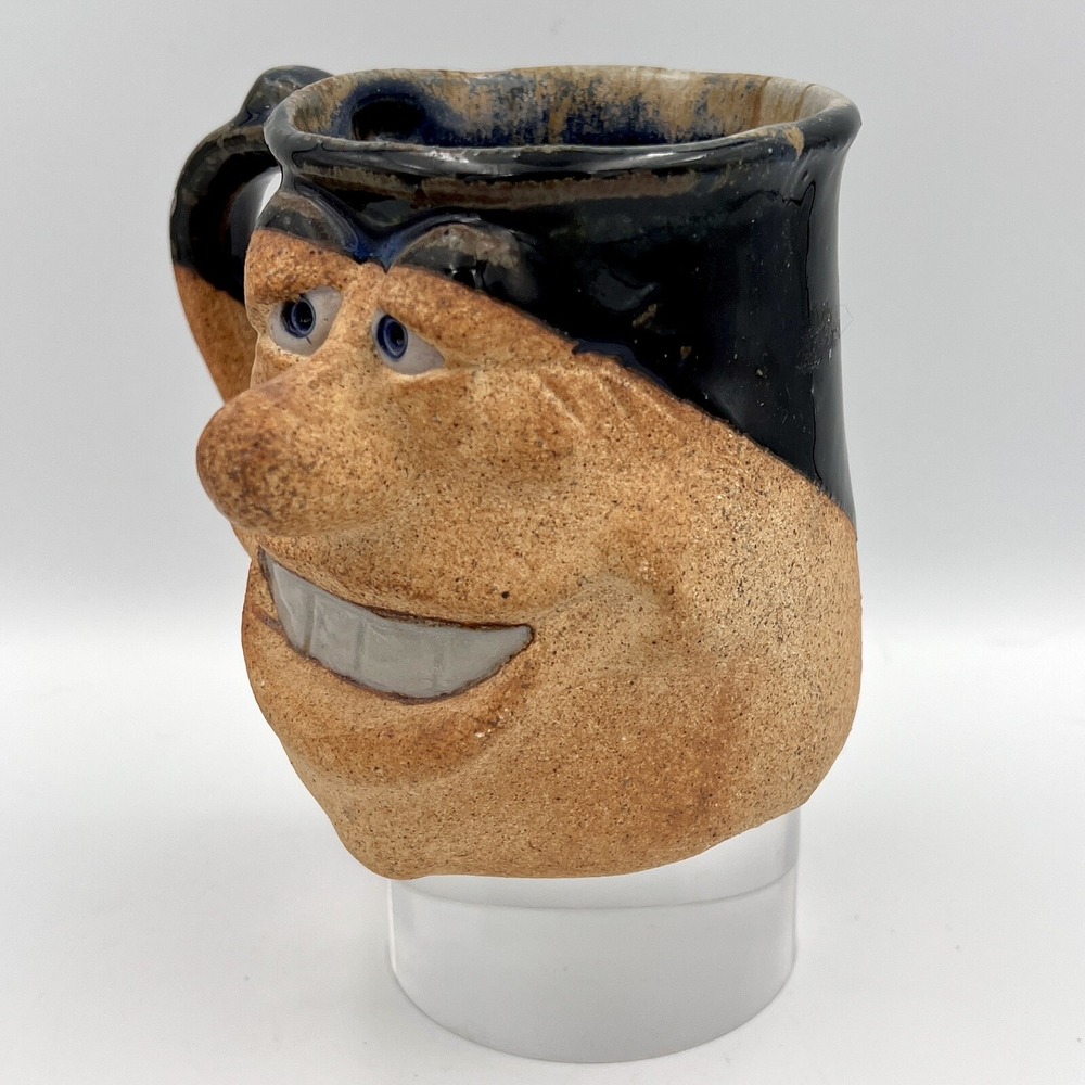 Vintage Ugly Funny Face Pottery Mug - Picture 3 of 8